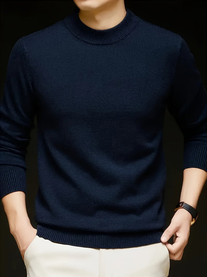 Edmunt | Herren Strickpullover Stehkragen Slim Fit - Taupe - Image 7