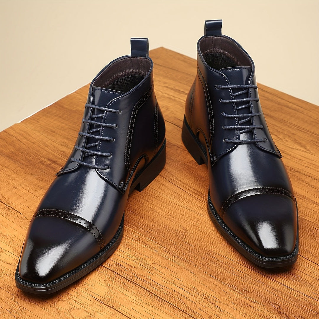 Edvard | Herren Stiefeletten Cap-Toe Schnürboots - Navy - Image 1