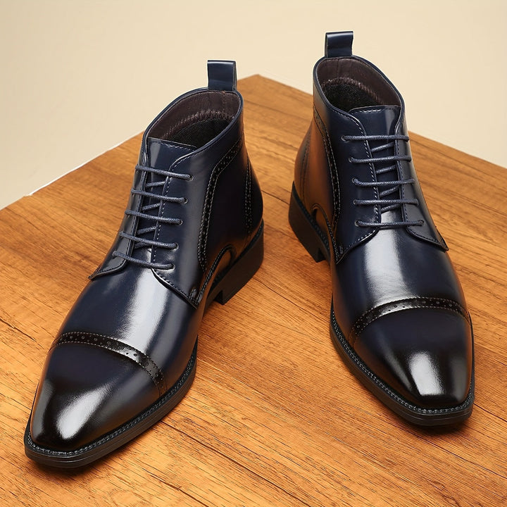 Edvard | Herren Stiefeletten Cap-Toe Schnürboots - Navy - Image 1