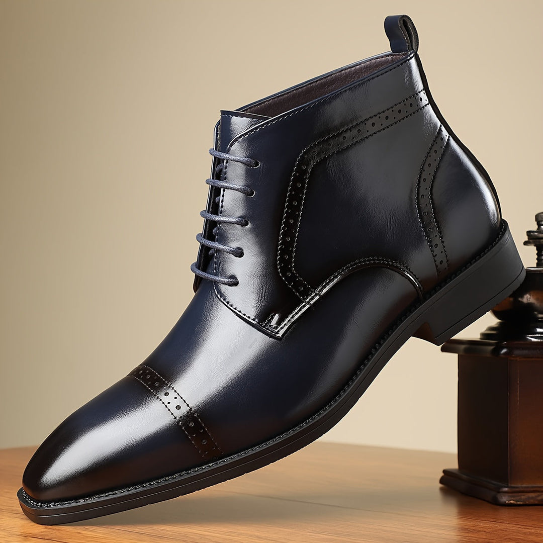 Edvard | Herren Stiefeletten Cap-Toe Schnürboots - Navy - Image 2