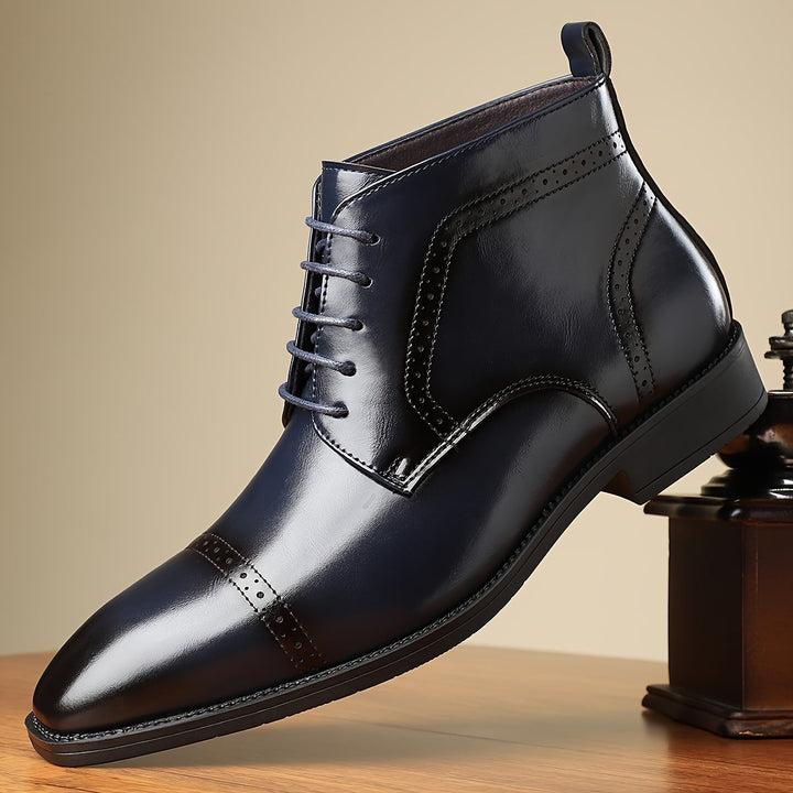 Edvard | Herren Stiefeletten Cap-Toe Schnürboots - Navy - Image 2