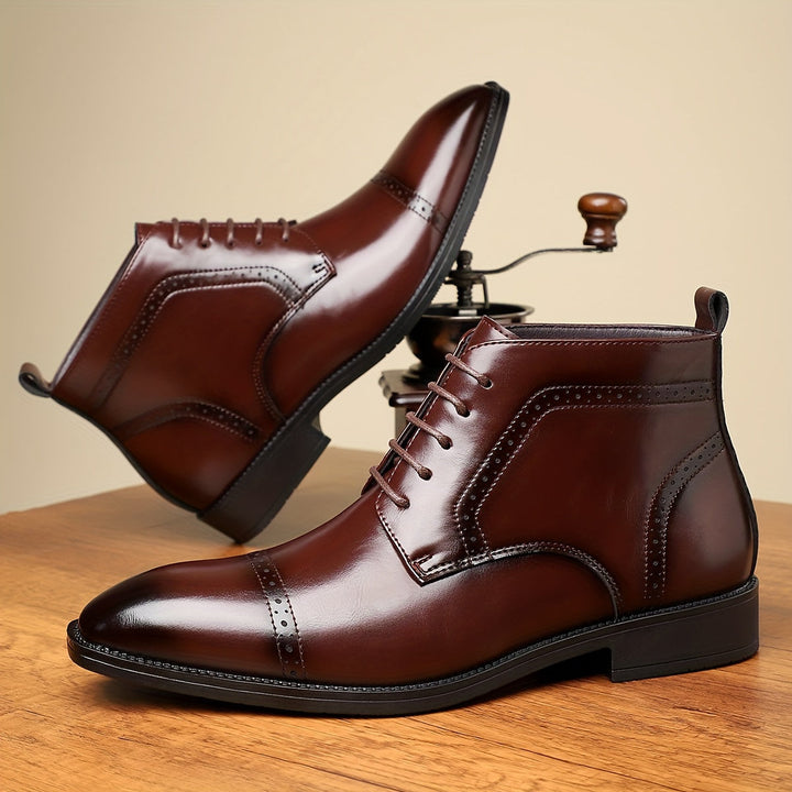 Edvard | Herren Stiefeletten Cap-Toe Schnürboots - Navy - Image 3