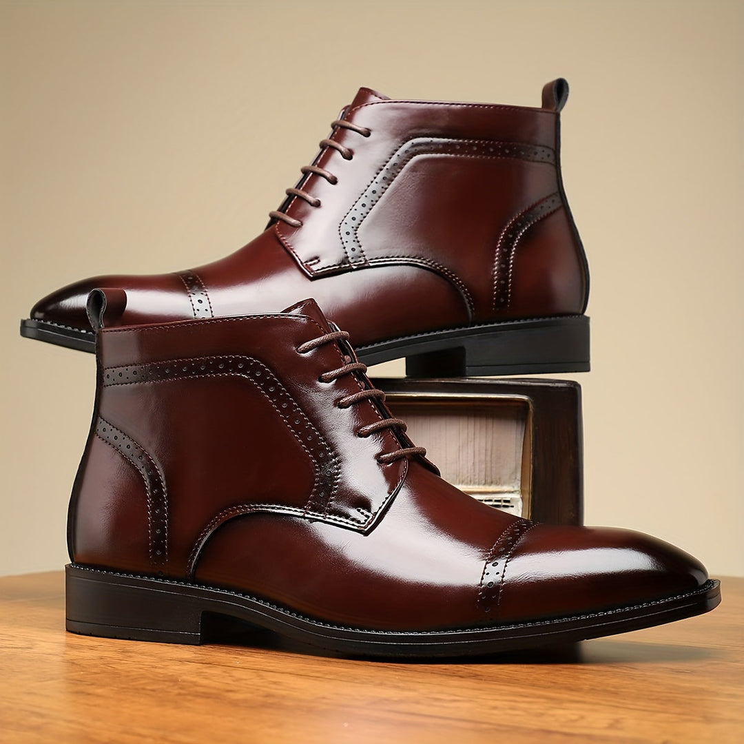 Edvard | Herren Stiefeletten Cap-Toe Schnürboots - Navy - Image 4