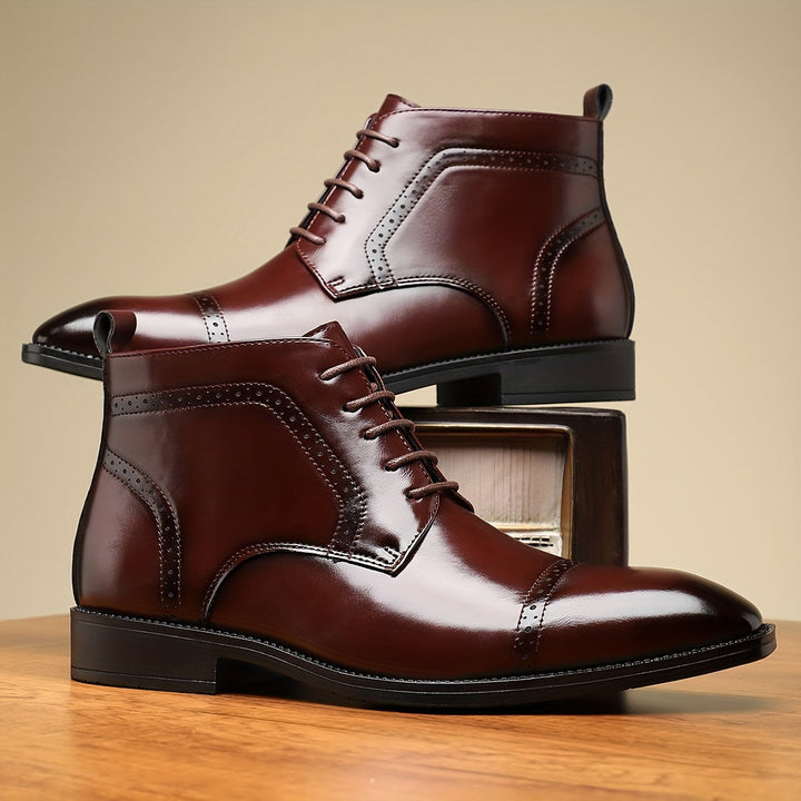 Edvard | Herren Stiefeletten Cap-Toe Schnürboots - Navy - Image 4
