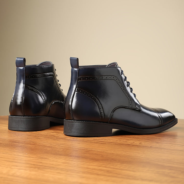 Edvard | Herren Stiefeletten Cap-Toe Schnürboots - Navy - Image 6