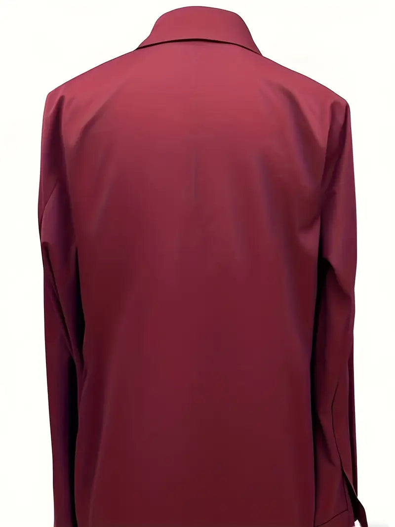 Stella | Damen Satin Bluse Langarm V-Ausschnitt Elegant