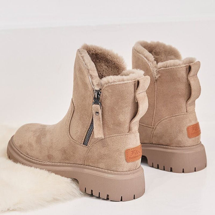 Eldwiga | Damen Wasserdichte Winterstiefel Gefüttert - Beige - Image 6