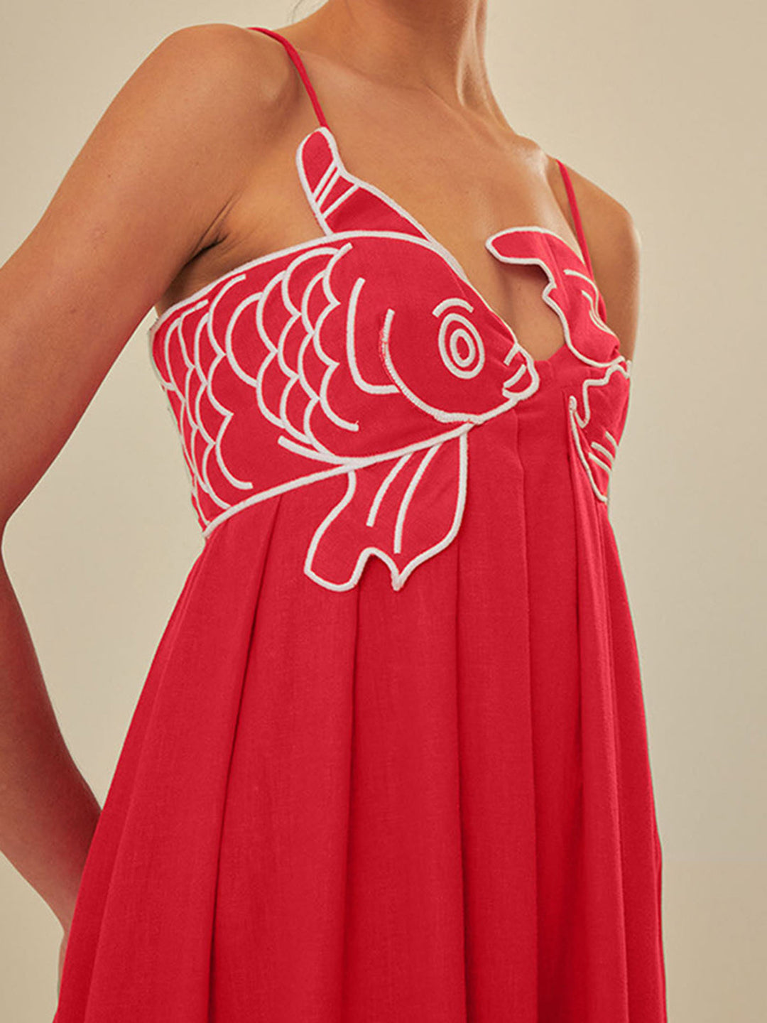 Marina | Damen Maxi Kleid ärmellos mit Stickerei, Sommerkleid