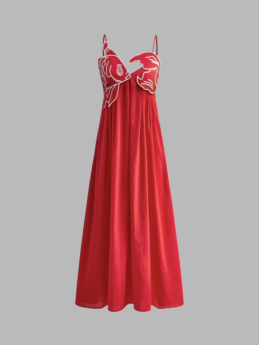 Marina | Damen Maxi Kleid ärmellos mit Stickerei, Sommerkleid