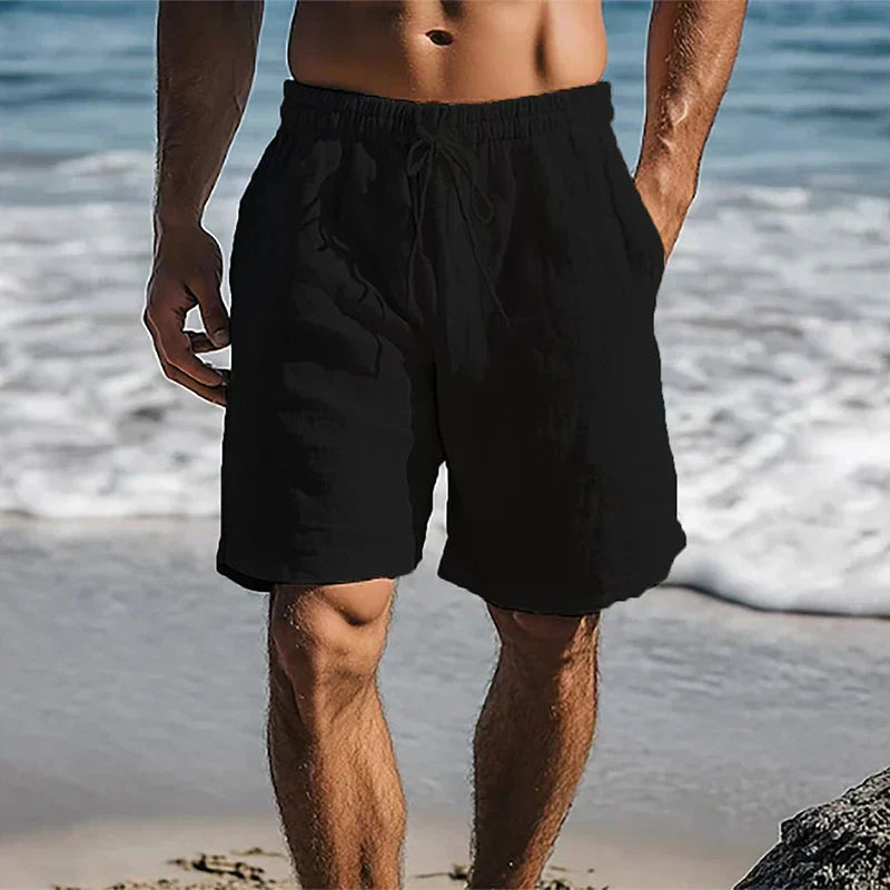 Ennio | Herren Strandhose Shorts mit Kordelzug - Black - Image 1