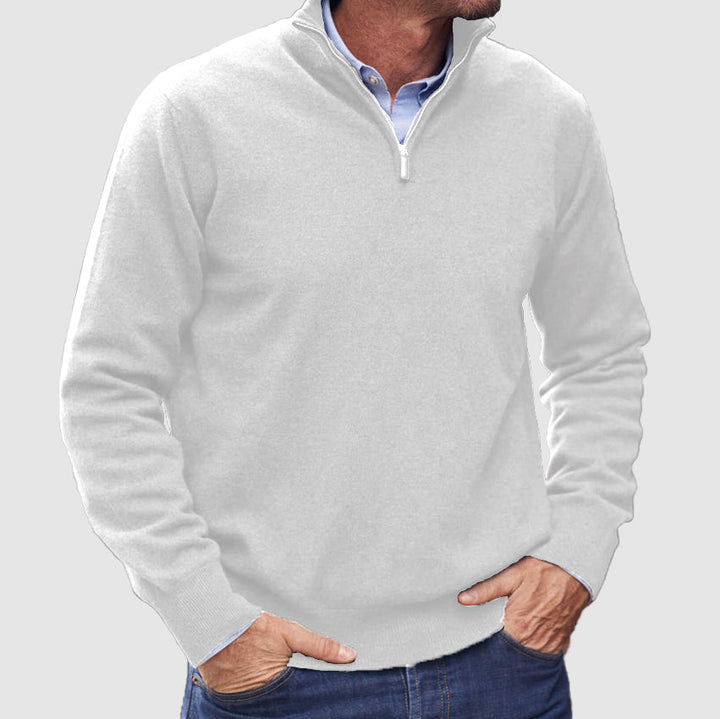 Erasmus | Herren Half-Zip Pullover Langarm Strickpullover - Blue - Image 5