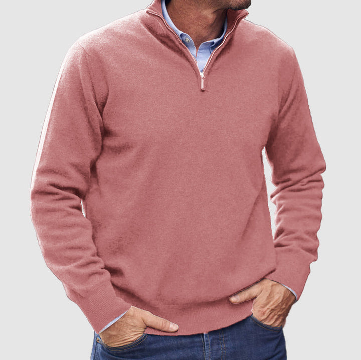 Erasmus | Herren Half-Zip Pullover Langarm Strickpullover - Blue - Image 6