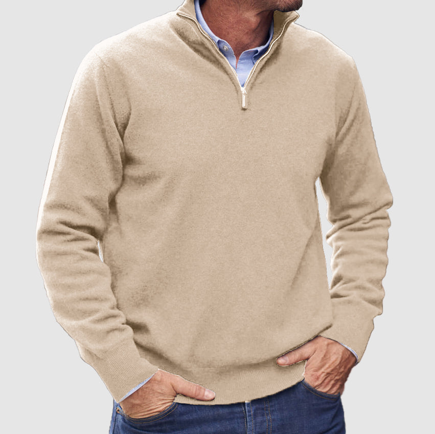 Erasmus | Herren Half-Zip Pullover Langarm Strickpullover - Blue - Image 7