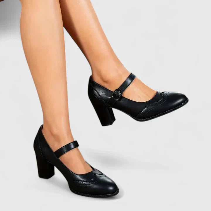 Evangelyn | Damen Mary Jane Pumps mit Blockabsatz - Black - Image 1