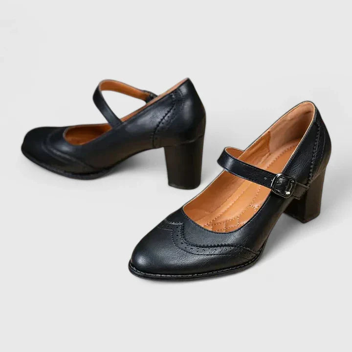 Evangelyn | Damen Mary Jane Pumps mit Blockabsatz - Black - Image 10