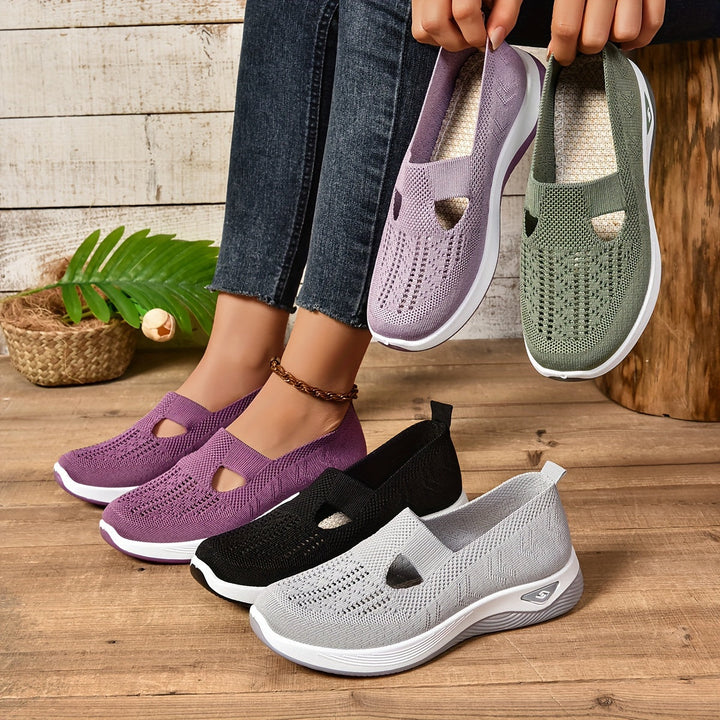 Lena | Damen Slip-on Sneaker Leicht Atmungsaktiv Bequeme Walkingschuhe