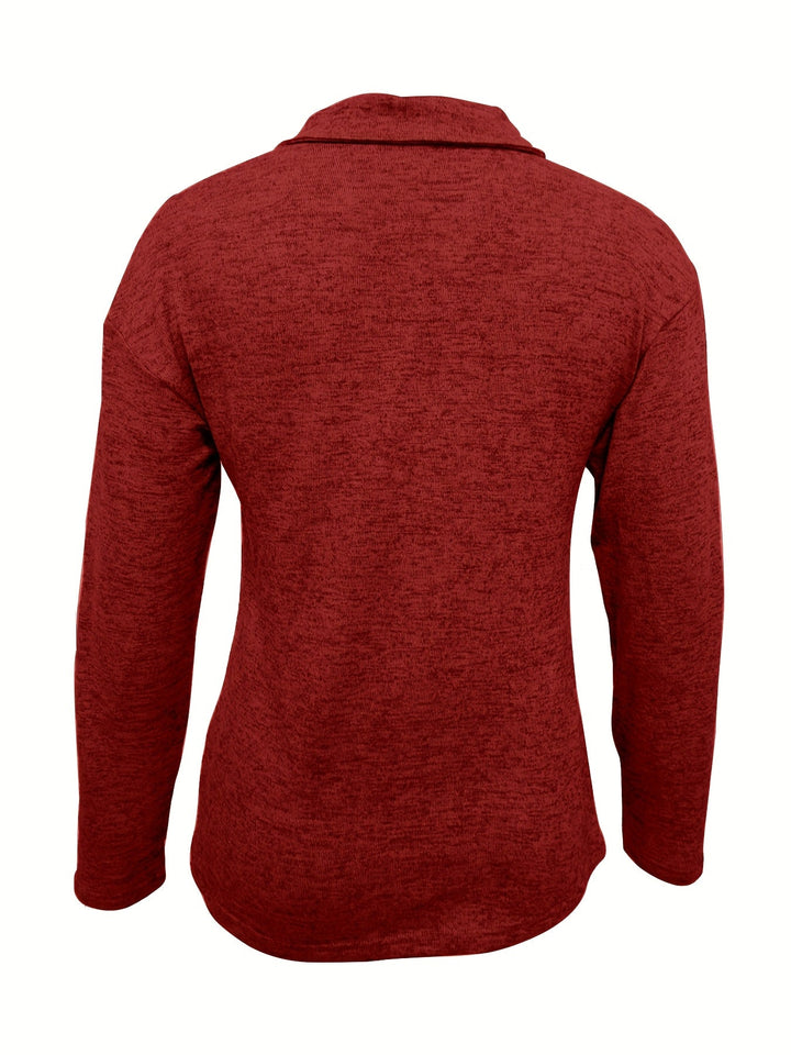 Tara | Damen Half-Zip Pullover Langarm Casual Oberteil Polo