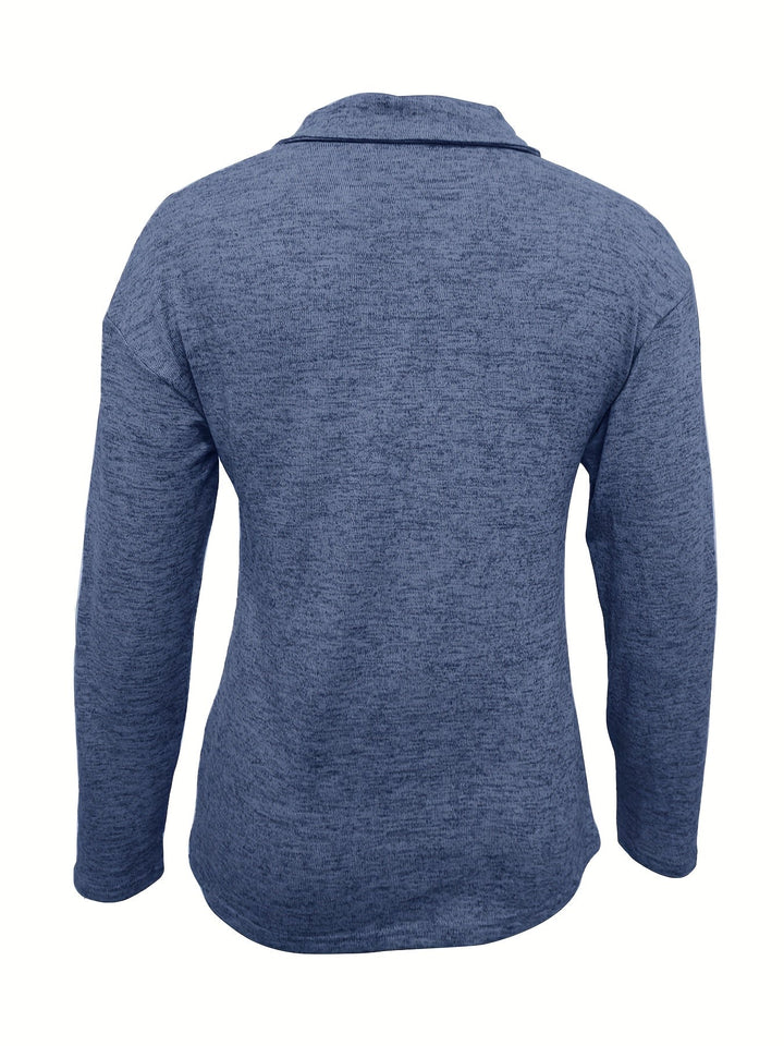 Tara | Damen Half-Zip Pullover Langarm Casual Oberteil Polo