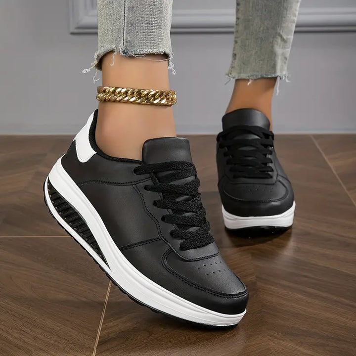 Nova | Damen Plateau Sneaker mit Schnürung Freizeitschuhe