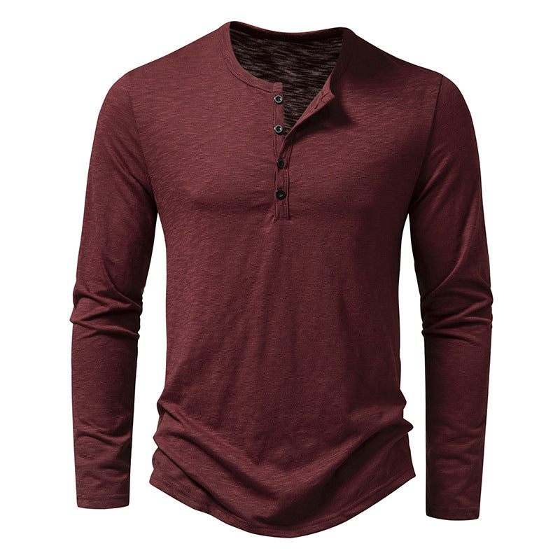 Nash | Herren Henley Langarmshirt Slim Fit Basic Shirt Herren
