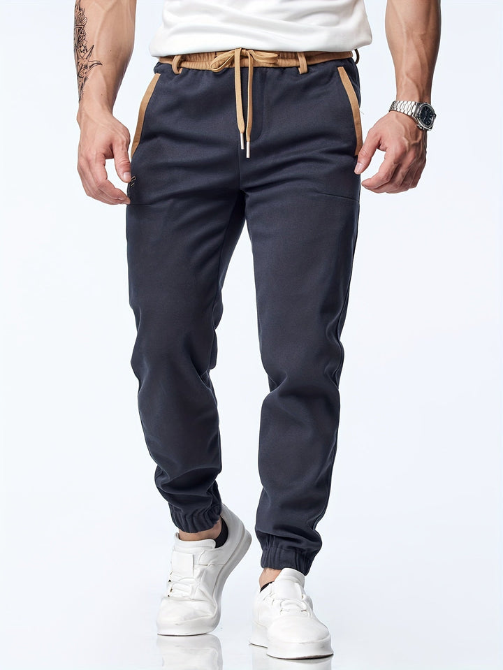 Remo | Herren Jogger Hose Slim Fit Freizeithose mit Kontrastband