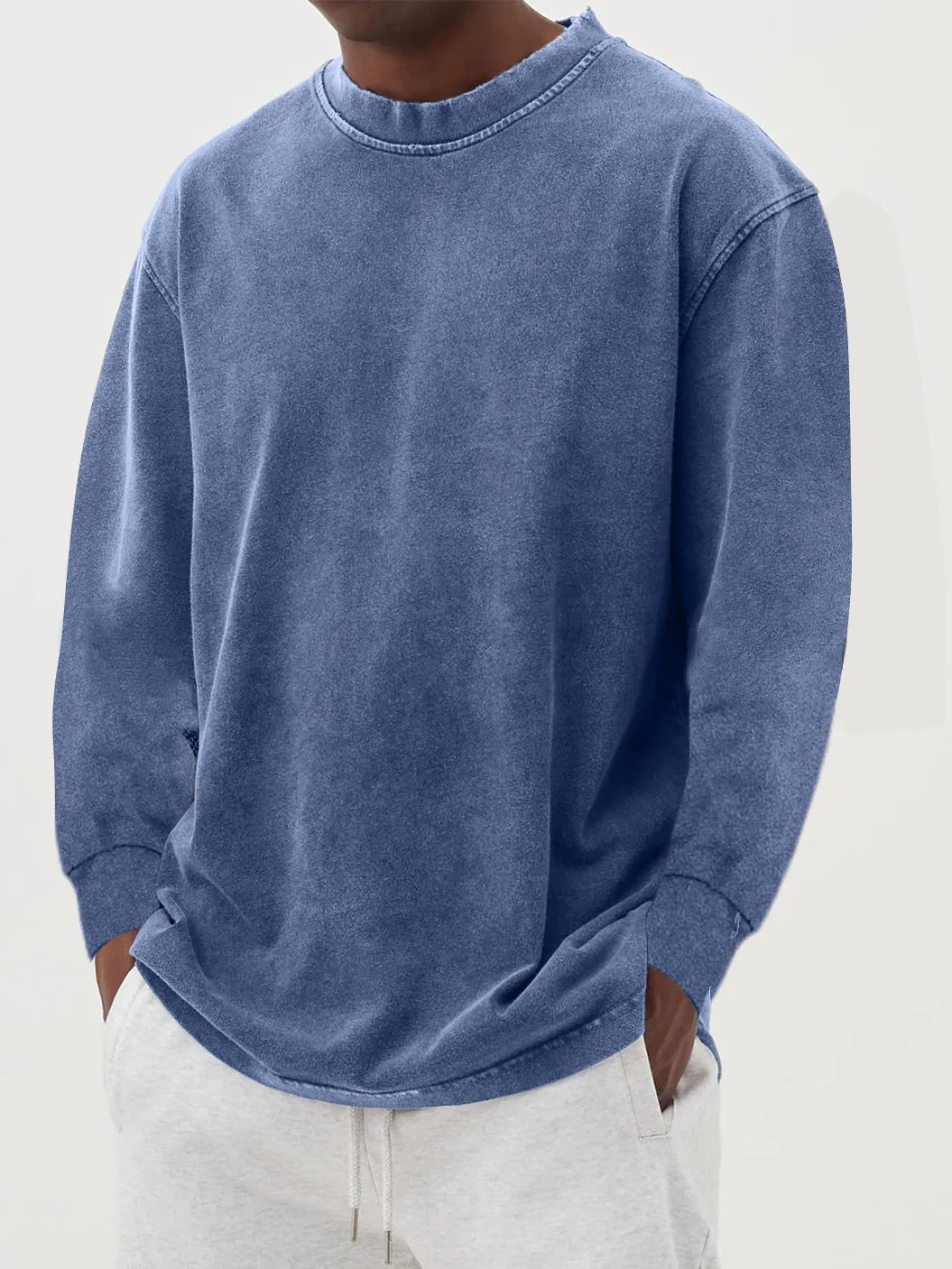 Fabian | Herren Oversized Langarm Strickpullover - Blue - Image 12