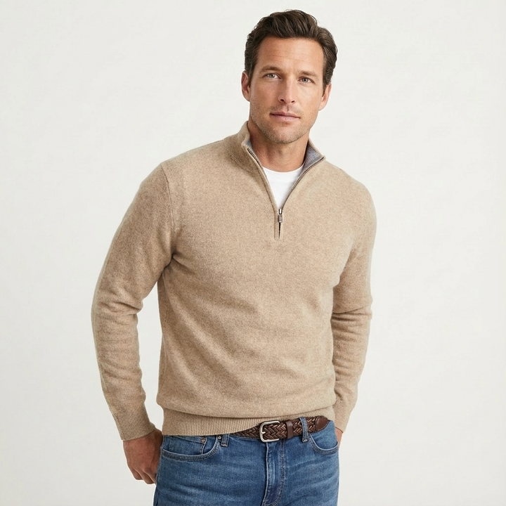 Fabian | Herren Quarter-Zip Pullover Stehkragen - Black - Image 10