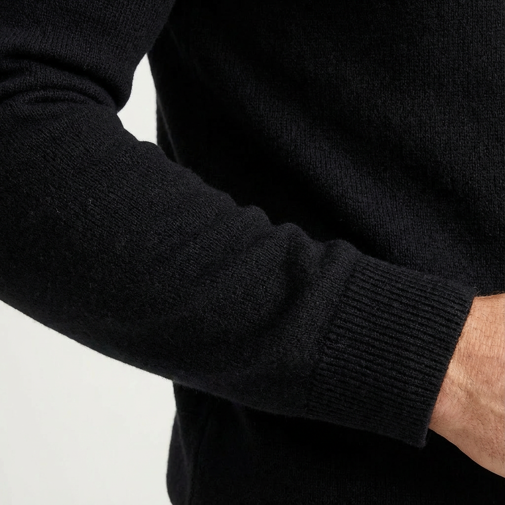 Fabian | Herren Quarter-Zip Pullover Stehkragen - Black - Image 3