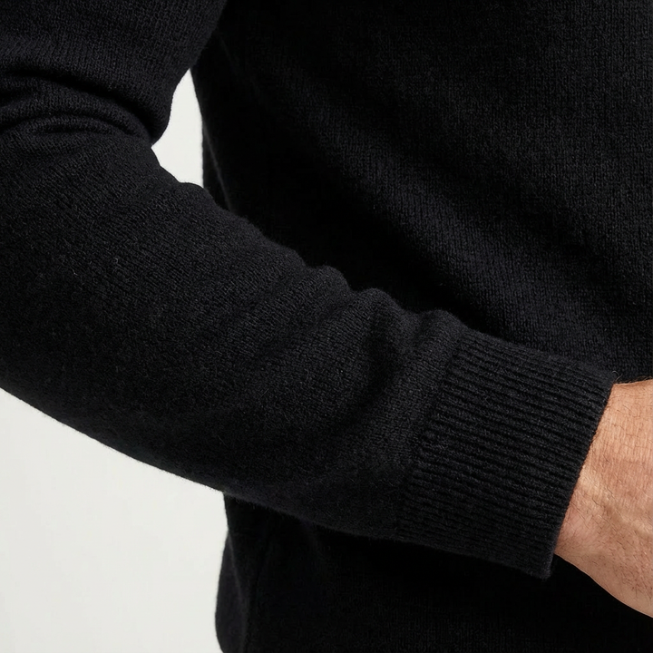 Fabian | Herren Quarter-Zip Pullover Stehkragen - Black - Image 3