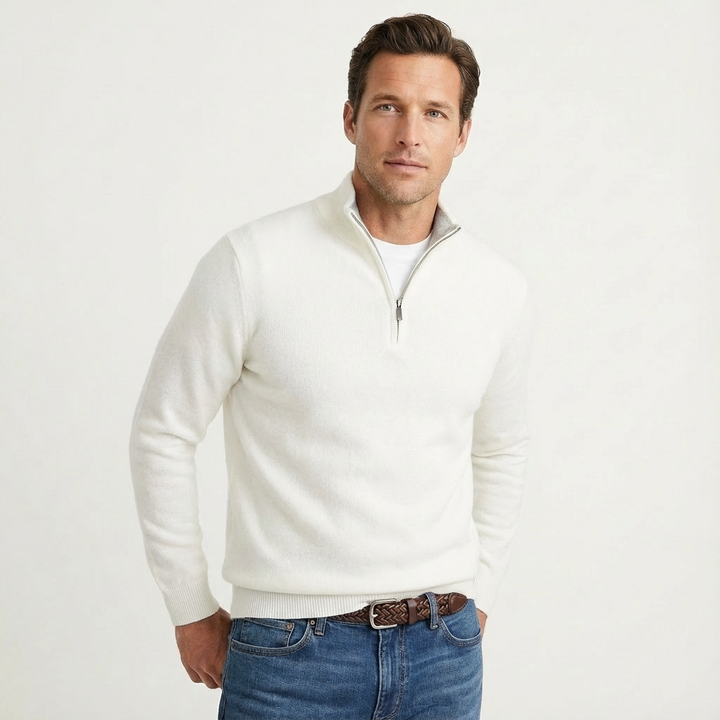 Fabian | Herren Quarter-Zip Pullover Stehkragen - Black - Image 7