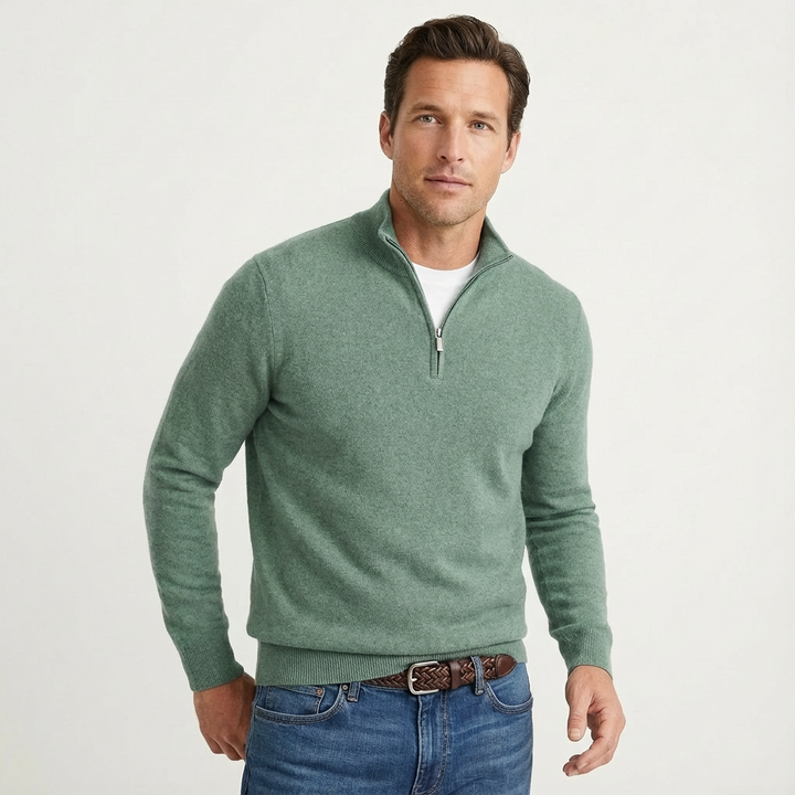 Fabian | Herren Quarter-Zip Pullover Stehkragen - Black - Image 8