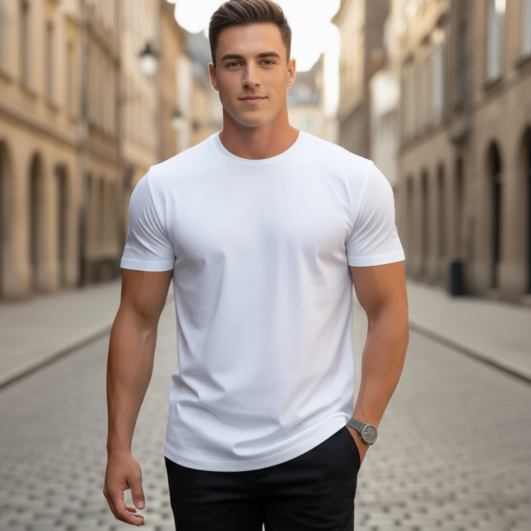 Fabian | Herren Rundhals T-Shirt Slim Fit Kurzarm - Red - Image 13