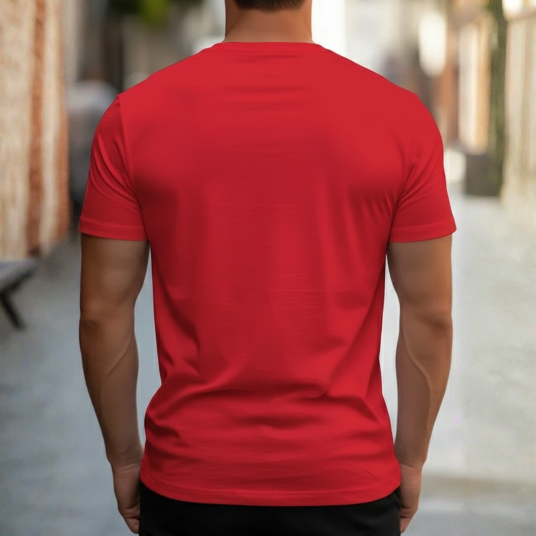 Fabian | Herren Rundhals T-Shirt Slim Fit Kurzarm - Red - Image 2