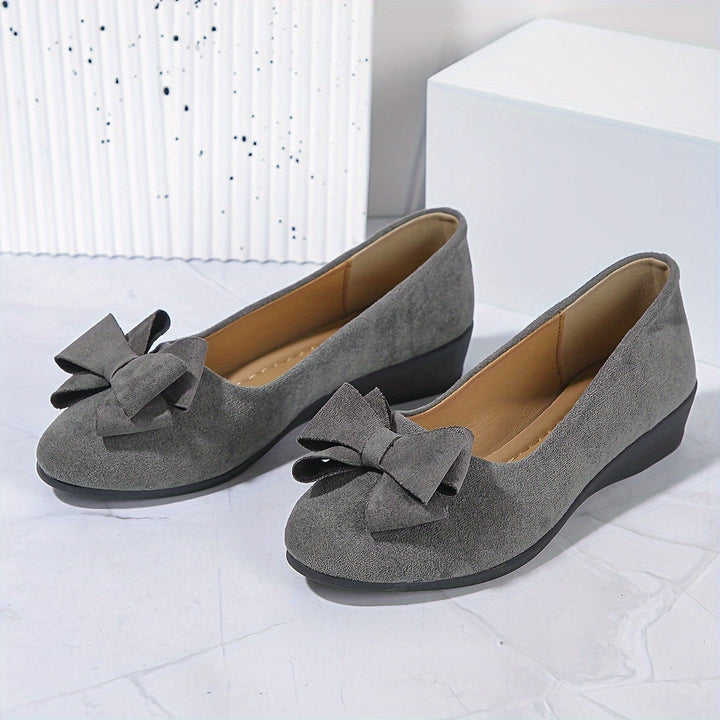 Zella | Damen Ballerinas mit Schleife Wildleder-Optik