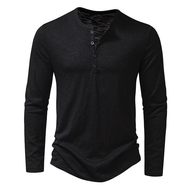 Nash | Herren Henley Langarmshirt Slim Fit Basic Shirt Herren