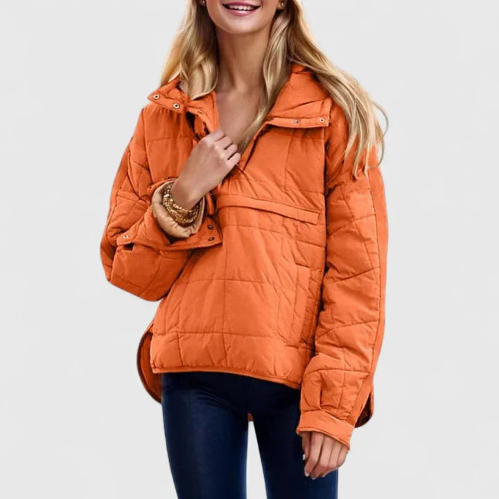 Fennara | Damen Steppjacke Oversized Pullover-Jacke - Green - Image 3