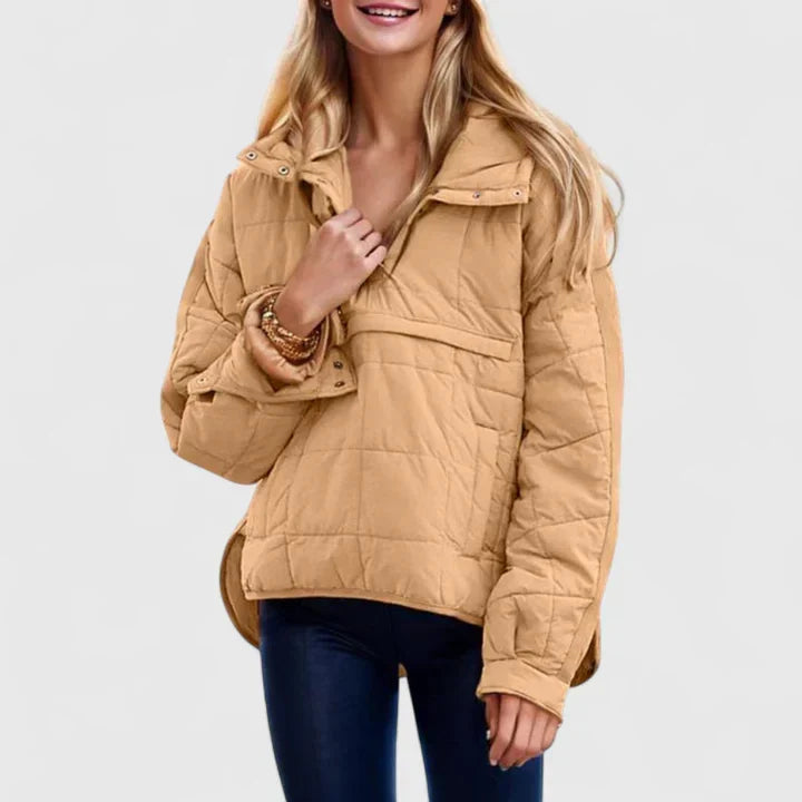 Fennara | Damen Steppjacke Oversized Pullover-Jacke - Green - Image 5