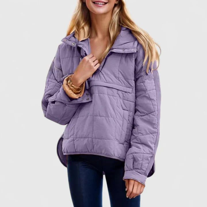 Fennara | Damen Steppjacke Oversized Pullover-Jacke - Green - Image 6