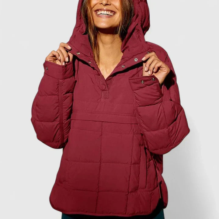 Fennara | Damen Steppjacke Oversized Pullover-Jacke - Green - Image 7