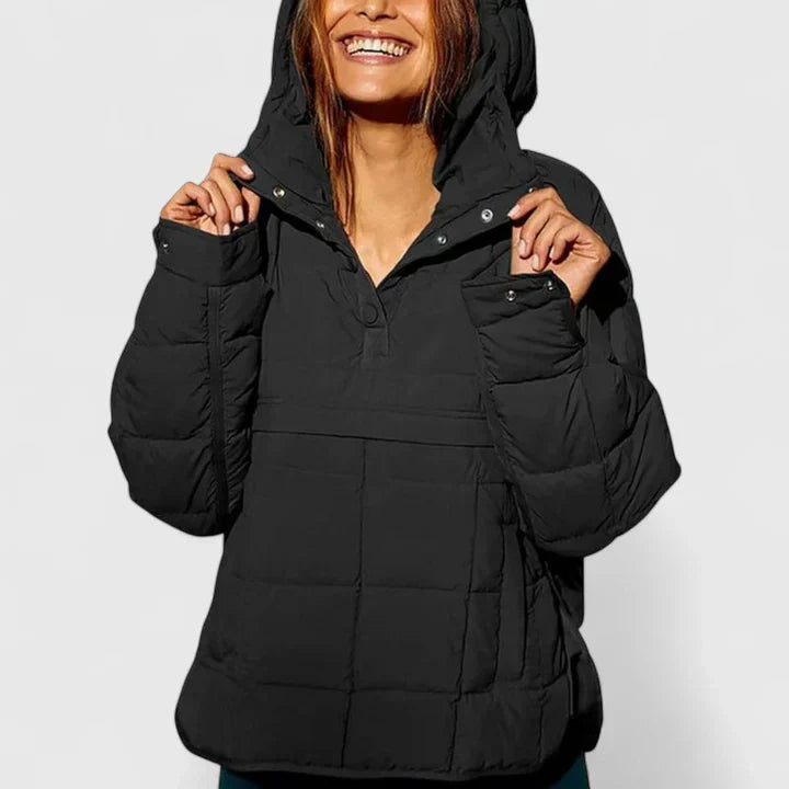 Fennara | Damen Steppjacke Oversized Pullover-Jacke - Green - Image 8