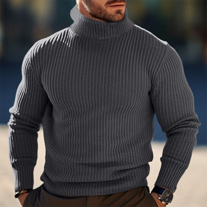 Fennhart | Herren Rollkragenpullover Rippstrick - Grey - Image 1