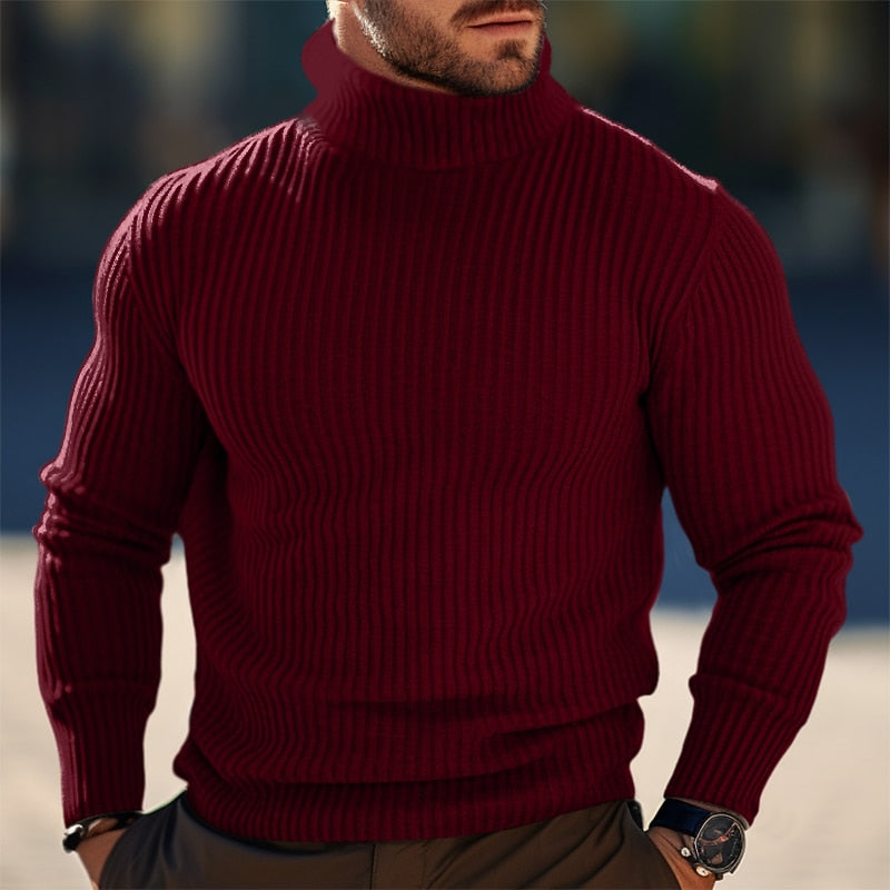 Fennhart | Herren Rollkragenpullover Rippstrick - Grey - Image 3