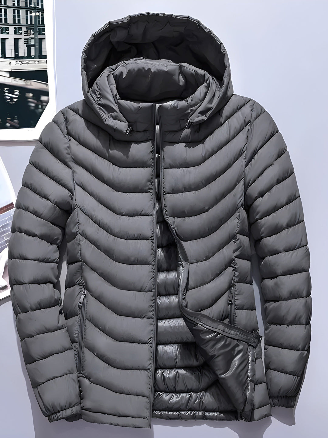 Fennick | Herren Steppjacke mit Kapuze - Black - Image 10