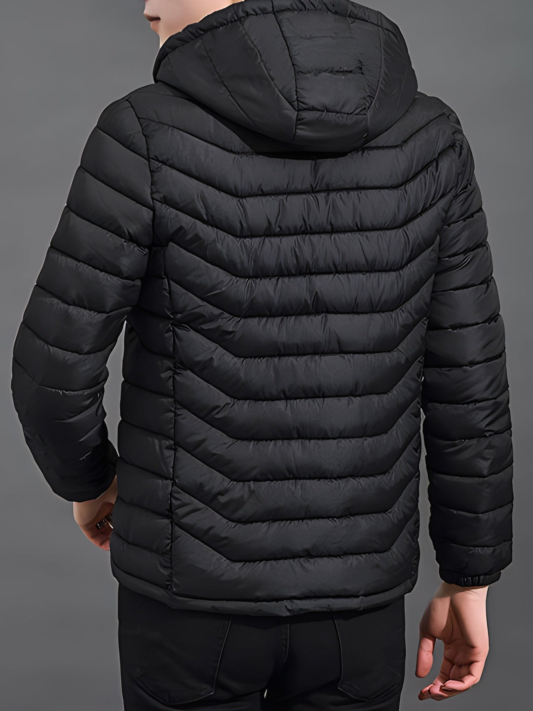 Fennick | Herren Steppjacke mit Kapuze - Black - Image 3