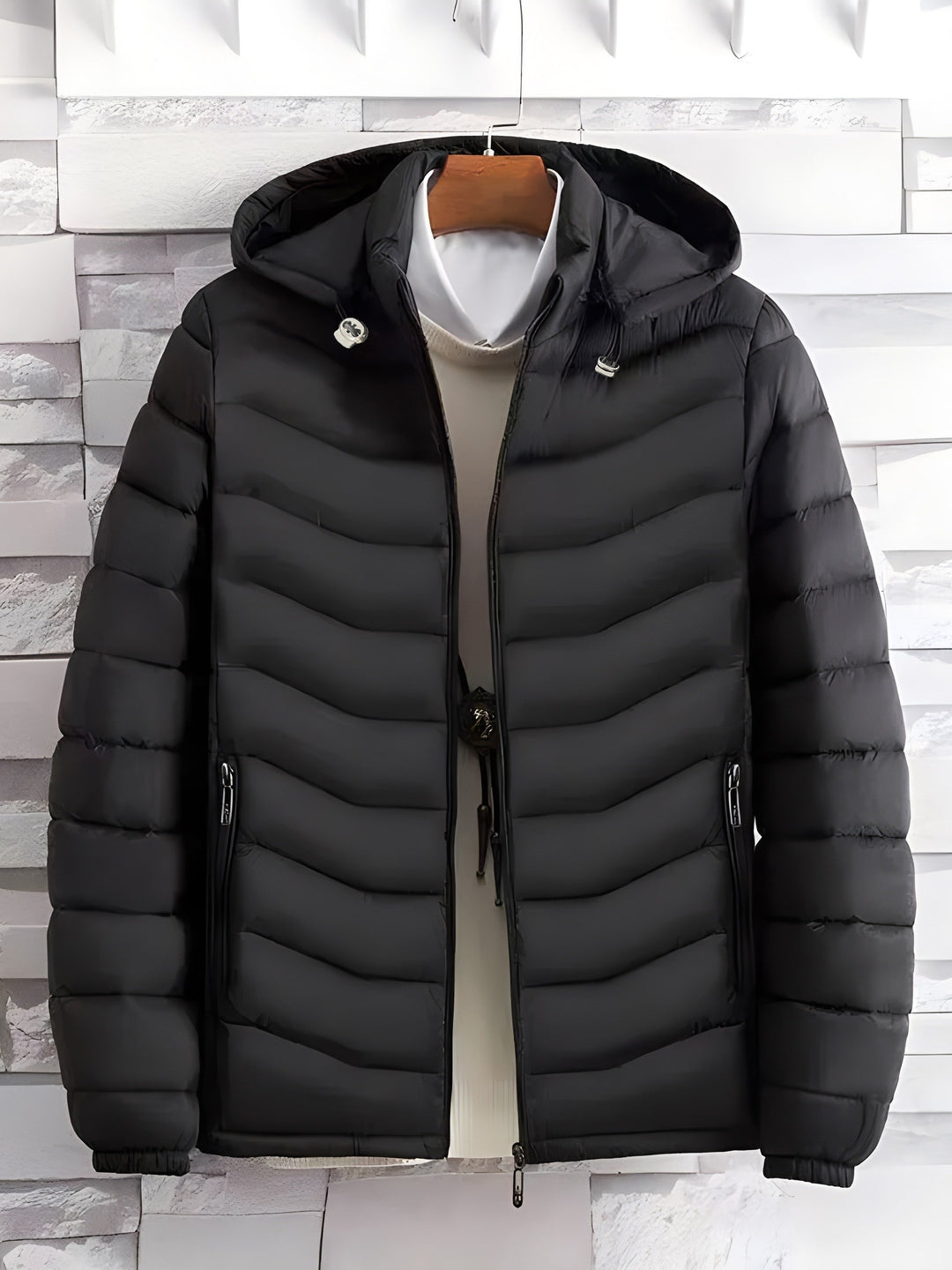 Fennick | Herren Steppjacke mit Kapuze - Black - Image 4
