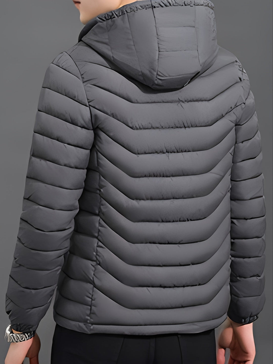 Fennick | Herren Steppjacke mit Kapuze - Black - Image 9