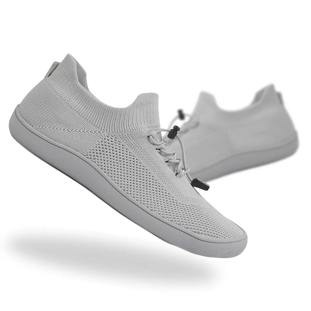 Fennja | Damen Barfuß Sneaker mit Schnellverschluss - Light Grey - Image 1