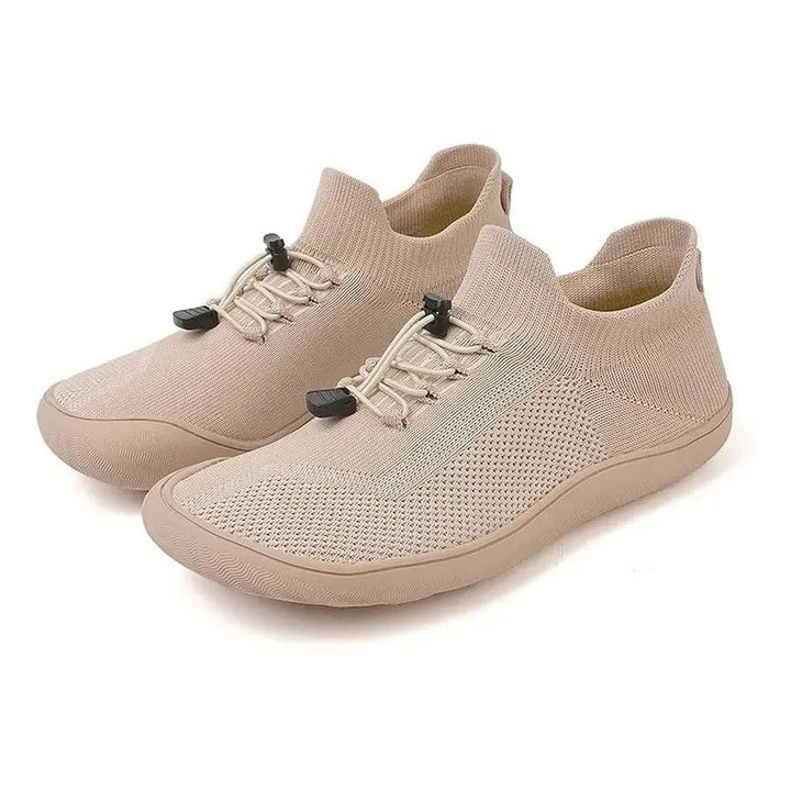 Fennja | Damen Barfuß Sneaker mit Schnellverschluss - Light Grey - Image 12