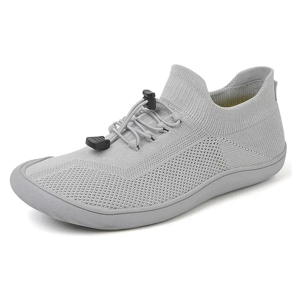 Fennja | Damen Barfuß Sneaker mit Schnellverschluss - Light Grey - Image 3