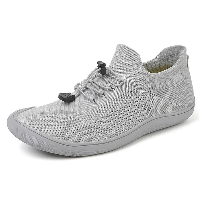 Fennja | Damen Barfuß Sneaker mit Schnellverschluss - Light Grey - Image 3